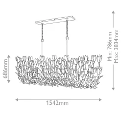 Lampa wyspowa Flora - 10 źródeł światła - Tynk strukturalny (QN-FLORA10-WHT) - Quintiesse