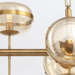 Lampa wyspowa Nottingham - 10 źródeł światła - Antyczny mosiądz (QN-NOTTINGHAM-10LP-AB) - Quintiesse