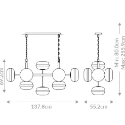 Lampa wyspowa Nottingham - 10 źródeł światła - Antyczny mosiądz (QN-NOTTINGHAM-10LP-AB) - Quintiesse