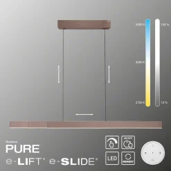 Lampa z płynną regulacją wysokości i szerokości PURE-MOTO-RISE BRĄZOWA (2545-34) - Paul Neuhaus