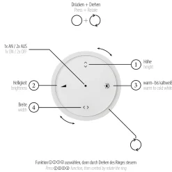Lampa z płynną regulacją wysokości i szerokości PURE-MOTO-RISE BRĄZOWA (2545-34) - Paul Neuhaus