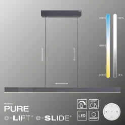 Lampa z płynną regulacją wysokości i szerokości PURE-MOTO-RISE CZARNY PERŁOWY (2545-18) - Paul Neuhaus