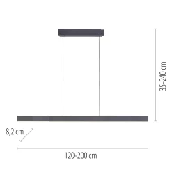 Lampa z płynną regulacją wysokości i szerokości PURE-MOTO-RISE CZARNY PERŁOWY (2545-18) - Paul Neuhaus
