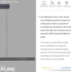 Lampa z płynną regulacją wysokości i szerokości PURE-MOTO-RISE CZARNY PERŁOWY (2545-18) - Paul Neuhaus