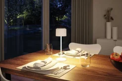 Lampka stołowa solarna ELSE LED DIM USB-C 3,7W 250lm 2700K IP44 biały / aluminium (PL94879) - PAULMANN