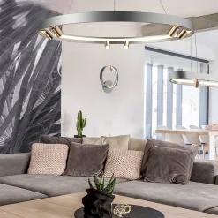 Ledowa lampa wisząca Spectra No.2 Altavola Design (LA114/P_90_6+1_grey_gold) - ALTAVOLA DESIGN