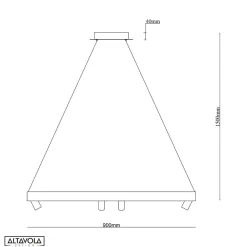 Ledowa lampa wisząca Spectra No.2 Altavola Design (LA114/P_90_6+1_grey_gold) - ALTAVOLA DESIGN