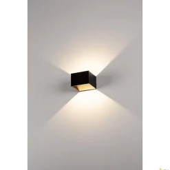 LOGS IN, lampa ścienna, LED, 3000K, kwadratowa, kolor czarny/mosiądz, z zasilaczem LED (151320) - SLV