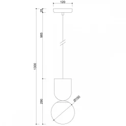 LUOTI biała sufitowa lampa wisząca z podwyższoną szczelnością IP44 (LUA111PS0) - Ummo