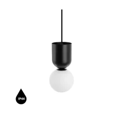 LUOTI czarna sufitowa lampa wisząca z podwyższoną szczelnością IP44 (LUA122PS0) - Ummo