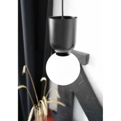 LUOTI czarna sufitowa lampa wisząca z podwyższoną szczelnością IP44 (LUA122PS0) - Ummo