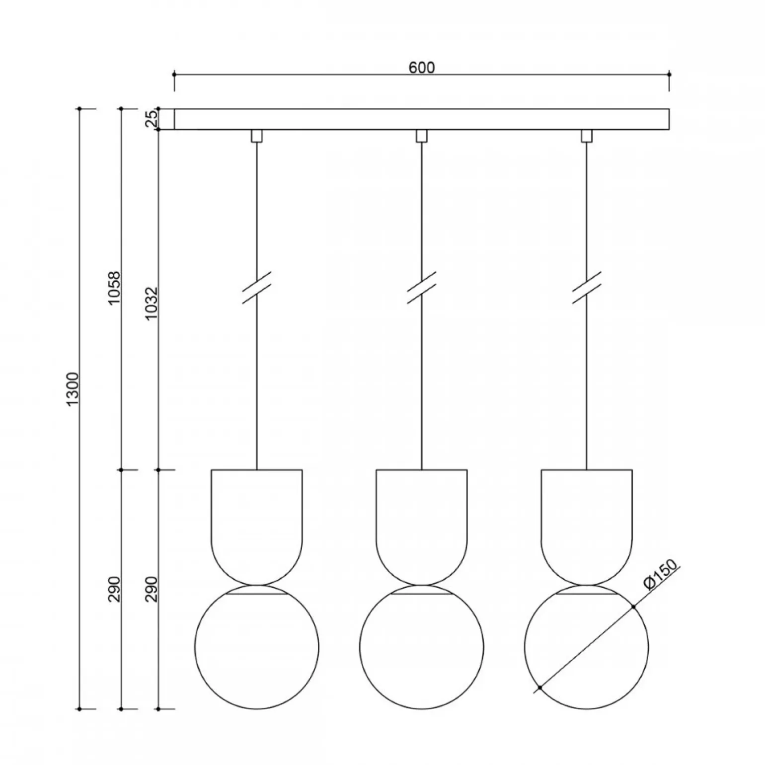 LUOTI 3L biała potrójna lampa sufitowa (LUL311P0) - Ummo