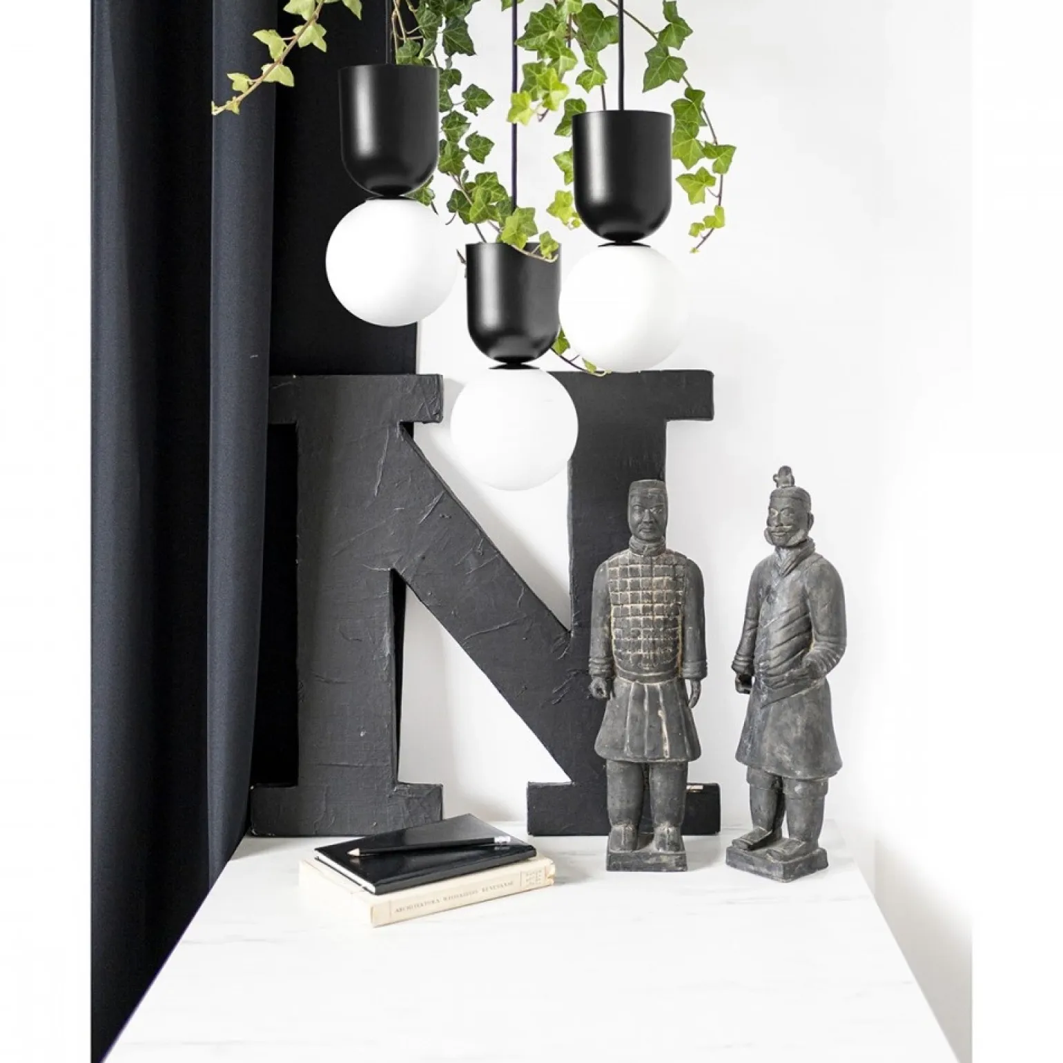 LUOTI 3P czarna lampa wisząca / plafon (LUP322P3) - Ummo