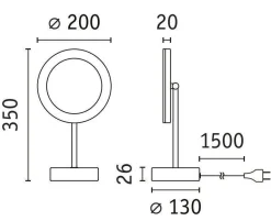 Lusterko kosmetyczne MASUA LED 4W 2700/4000/6500K +wyłącznik IP44 230V chrom / metal (PL71150) - PAULMANN