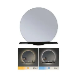 Lustro łazienkowe z półką MIRO LED DIM IP44 czarny Ø 50 (PL71091) - PAULMANN