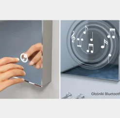 Lustro okrągłe ANDREA w ramie na skórzanym pasku - MCJ