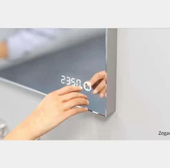 Lustro okrągłe ANDREA w ramie na skórzanym pasku - MCJ