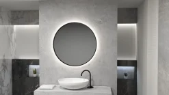 Lustro okrągłe RONDA PLUS w ramie z oświetleniem LED - MCJ