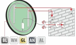 Lustro okrągłe RONDA PLUS w ramie z oświetleniem LED - MCJ