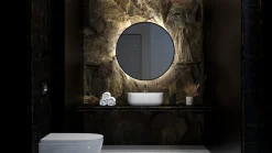 Lustro okrągłe RONDA PLUS w ramie z oświetleniem LED - MCJ