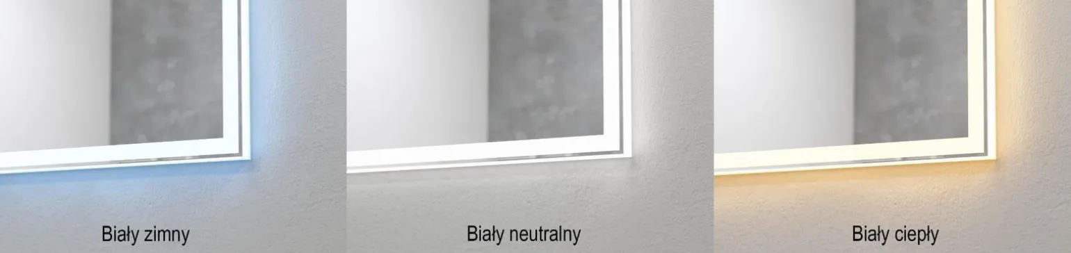 Lustro okrągłe STILO w ramie z oświetleniem LED na skórzanym pasku - MCJ