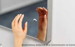 Lustro okrągłe TEXAS w ramie z oświetleniem LED na skórzanym pasku - MCJ