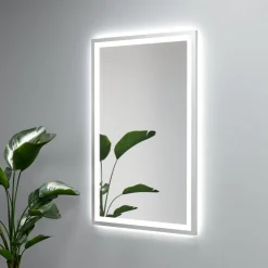 Lustro prostokątne ASTON PLUS w ramie z oświetleniem LED - MCJ