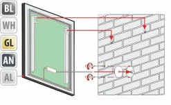 Lustro prostokątne ASTON PLUS w ramie z oświetleniem LED - MCJ