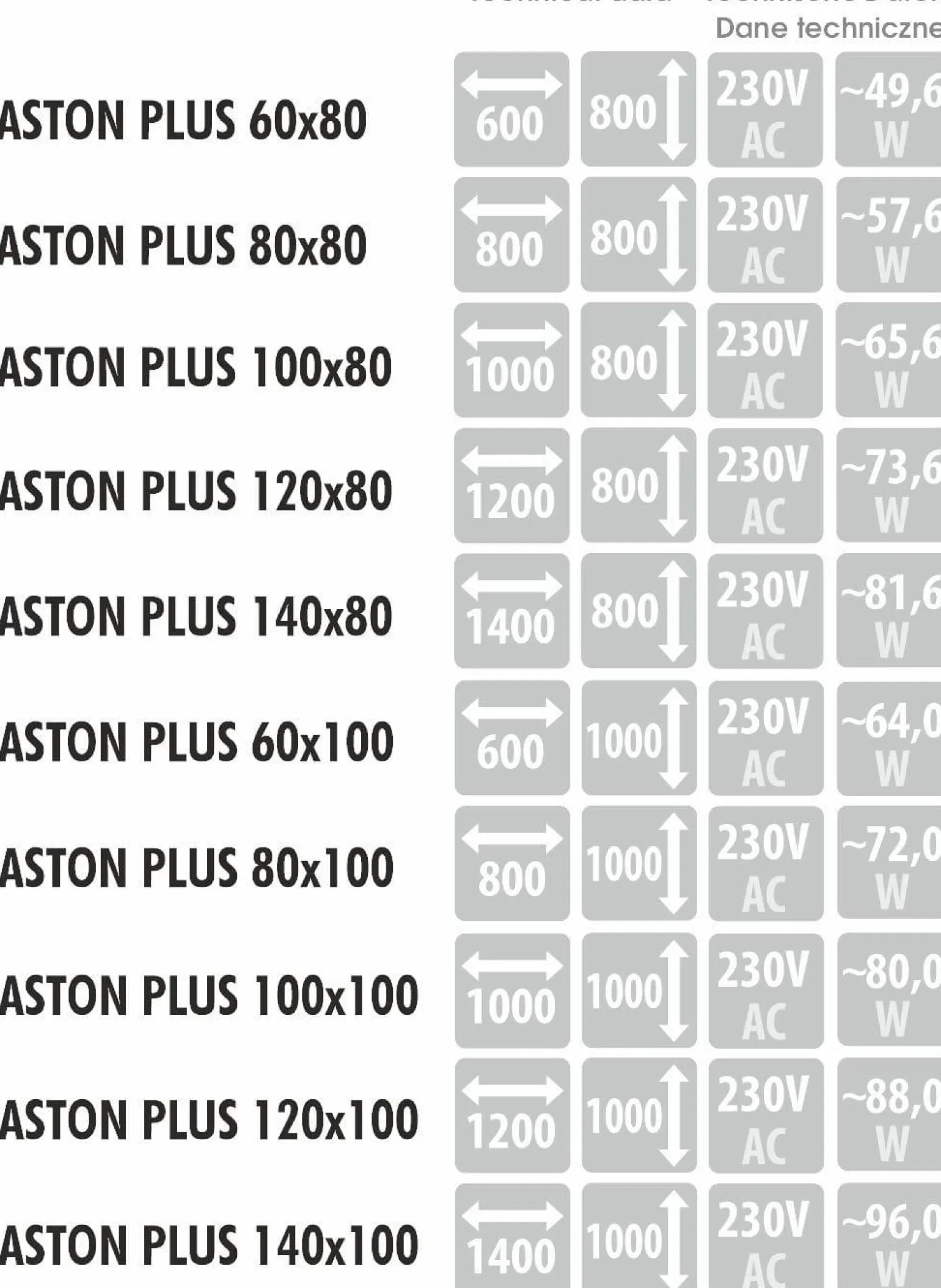 Lustro prostokątne ASTON PLUS w ramie z oświetleniem LED - MCJ
