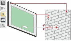 Lustro prostokątne ASTON w ramie z oświetleniem LED - MCJ