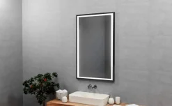 Lustro prostokątne ASTON w ramie z oświetleniem LED - MCJ