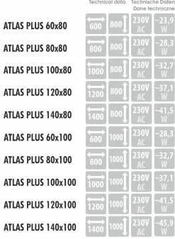 Lustro prostokątne ATLAS PLUS w ramie z oświetleniem LED - MCJ