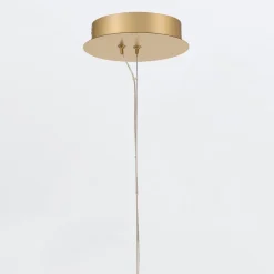 Mała alabastrowa lampa wisząca Kepler - 1 źródło światła - Szczotkowane złoto (QN-KEPLER-1P-S-BG) - Quintiesse