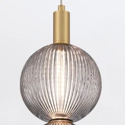 Mała lampa wisząca Palmas - 2 źródła światła - Szczotkowane złoto (QN-PALMAS-2MP-BG) - Quintiesse