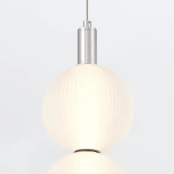 Mała lampa wisząca Palmas - 2 źródła światła - Polerowany nikiel (QN-PALMAS-2MP-PN) - Quintiesse