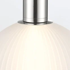 Mała lampa wisząca Palmas - 1 źródło światła - Polerowany nikiel (QN-PALMAS-1MP-PN) - Quintiesse