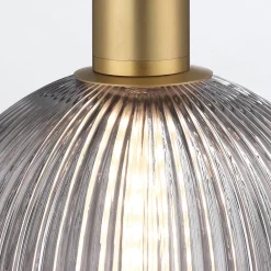 Mała lampa wisząca Palmas - 1 źródło światła - Szczotkowane złoto (QN-PALMAS-1MP-BG) - Quintiesse