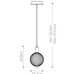 Mała lampa wisząca Palmas - 1 źródło światła - Szczotkowane złoto (QN-PALMAS-1MP-BG) - Quintiesse