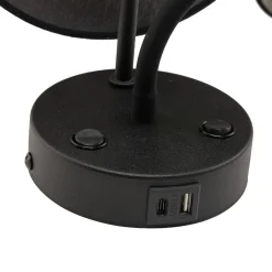 MAJA BLACK KINKIET + USB (10203) - TK Lighting