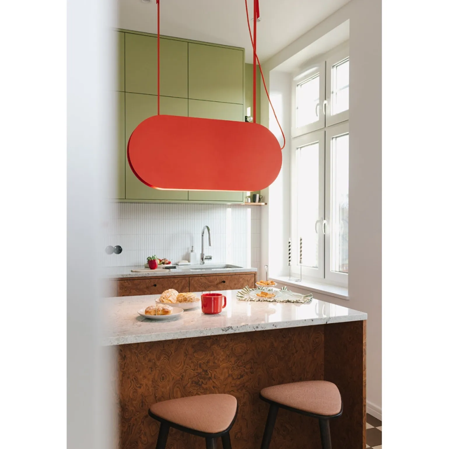 MALUMI A melonowa sufitowa lampa wisząca (MLA653P2) - Ummo