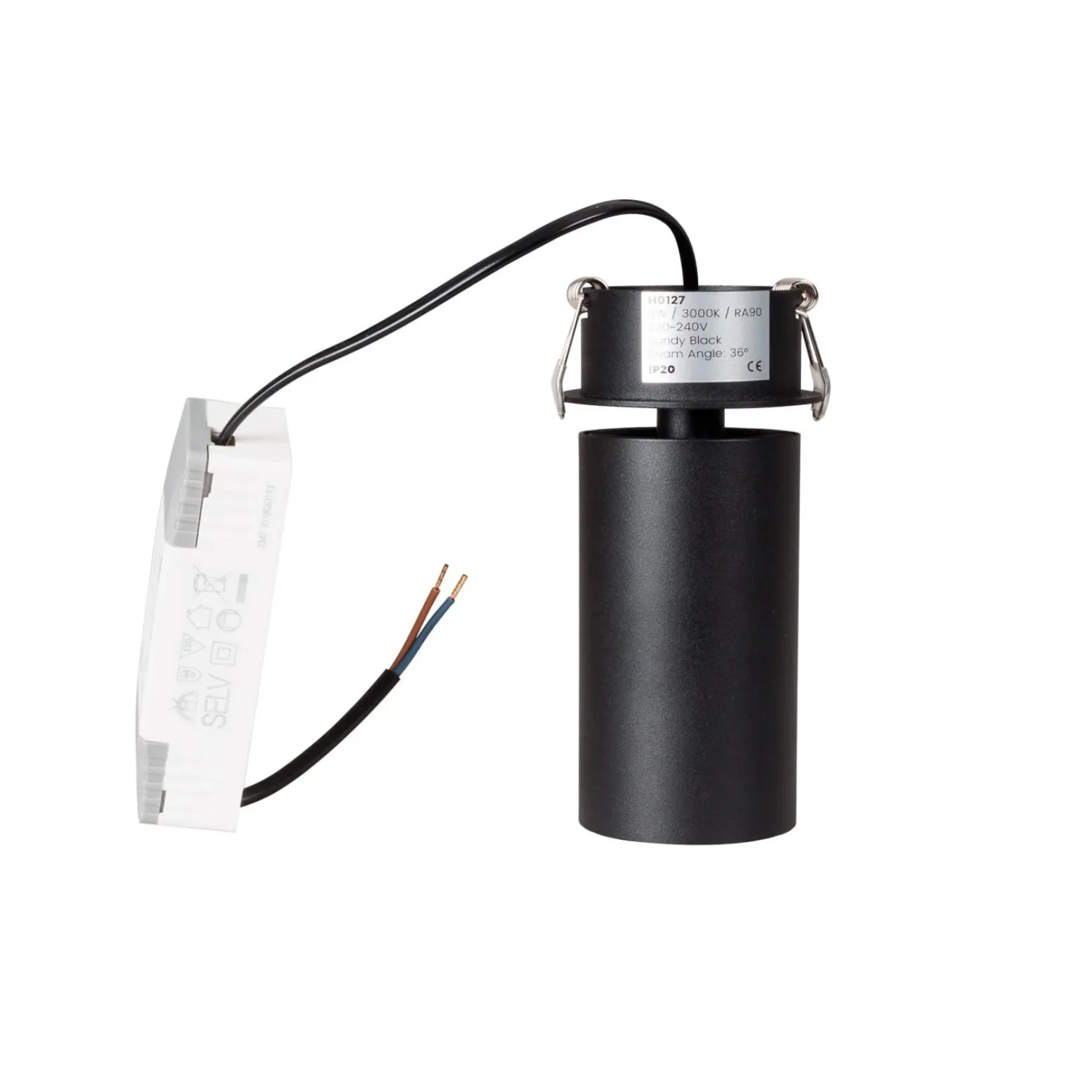 MAXLIGHT H0127 LAMPA SUFITOWA HALO D BLACK PODTYNKOWA