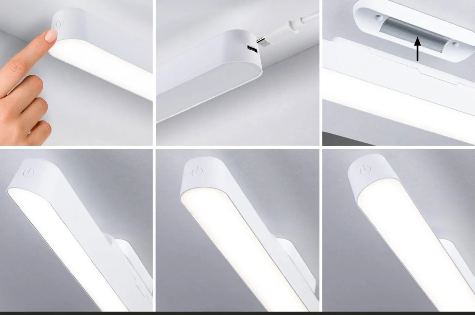 Mobilna lmapa meblowa ATALI LED DIM 2,6W 4000K 240lm USB-C 3.7W biały / tworzywo sztuczne (PL92268) - PAULMANN