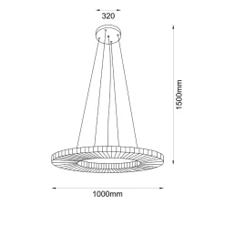 NEXO Z4 - lampa zwieszana pozioma - czerwona terakota - średnica 100 cm - 4000K (5229) - ANTIGO