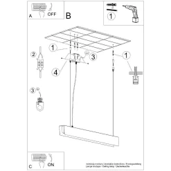 Nowoczesna lampa wisząca do kuchni SPARK czarna (SL.1395) - Sollux Lighting