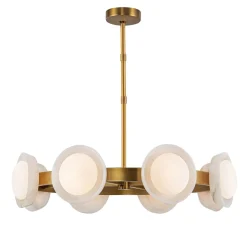 Nowoczesny Żyrandol LED Alonso - Vintage mosiądz (QN-ALONSO8-VBS-AR) - Quintiesse