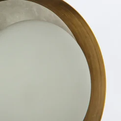 Okrągły alabastrowy kinkiet LED Alonso - Vintage mosiądz (QN-ALONSO2-VBS-AR) - Quintiesse