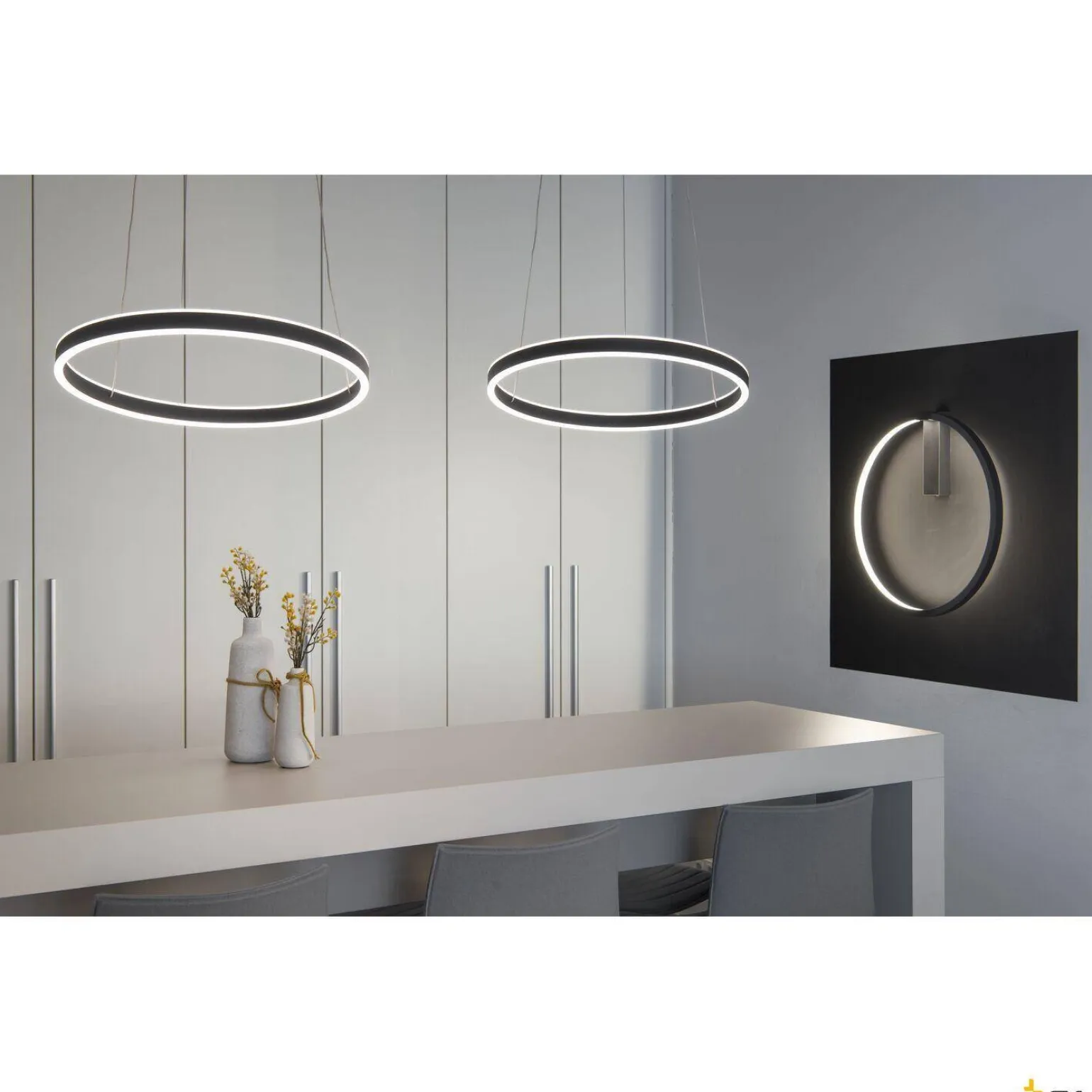 ONE 60 DALI, wewnętrzna oprawa ścienna LED, czarna, 3000K/4000 K (1002918) - SLV