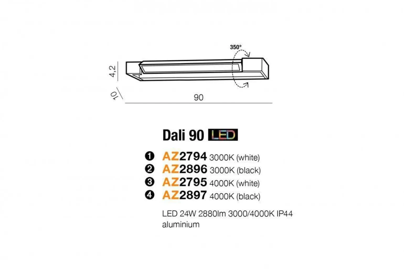 Oprawa ścienna DALI 90 (AZ2896) - Azzardo