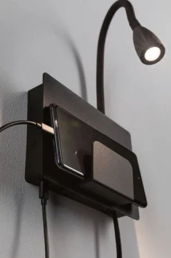 Oprawa ścienna HALINA LED USB-C czarny mat (PL71101) - PAULMANN