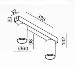 Oprawa DANNY MINI SGR E2-GU10 Black IP20 (03334.2B) - ZARlight